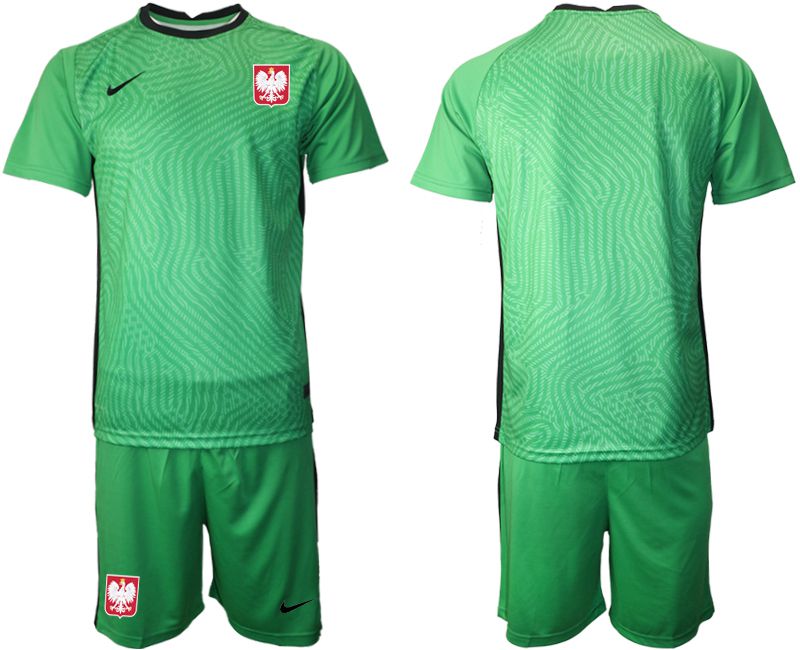 Men 2020-2021 European Cup Poland green goalkeeper Blank Soccer Jersey->poland->Soccer Country Jersey